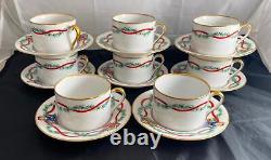 Set of 8 Fitz & Floyd CHRISTMAS WONDERLAND Cups and Saucers