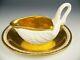Sevres France Swan Coffee Tea Cup Saucer Biscuit Bisque Porcelain