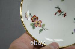 Sevres Hand Painted Ambrose Michel Floral & Gold Demitasse Cup & Saucer C1773 B