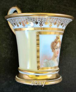 Sevres Portrait Cup & Saucer, Madame Royale Charlotte, Hand Painted