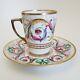 Sevres Style Demitasse Cup Saucer Porcelain Scrolls Flowers Acanthus Gold France