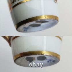 Sevres Style Demitasse Cup Saucer Porcelain Scrolls Flowers Acanthus Gold France