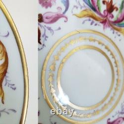 Sevres Style Demitasse Cup Saucer Porcelain Scrolls Flowers Acanthus Gold France