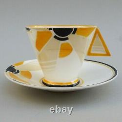 Shelley Art Deco Coffee Trio Sunray Vogue VGC 1930's Cup Saucer & Plate #1