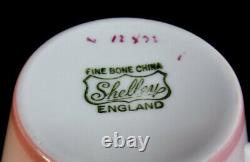 Shelley Cups Saucers Pink Bands Regent Shape Excellent Condition
