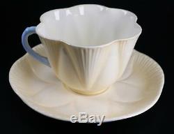 Shelley Porcelain Pastel Yellow Blue Handled Porcelain Cup and Saucer