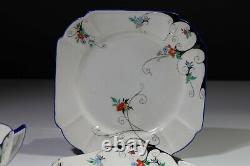Shelley STYLISED FLOWERS DECO TRIO-Tea Cup Saucer Plate 11630 Queen Anne Shape