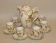 Silesia Old Ivory Xv Porcelain Hot Chocolate Set Pot With Lid + 6 Cups & Saucers