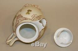 Silesia Old Ivory XV Porcelain Hot Chocolate Set Pot with Lid + 6 Cups & Saucers
