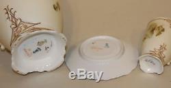 Silesia Old Ivory XV Porcelain Hot Chocolate Set Pot with Lid + 6 Cups & Saucers