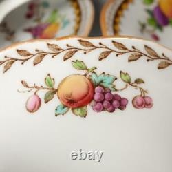 Spode Copeland English Rockingham Porcelain Tea Cups Saucers Vintage Set of 10