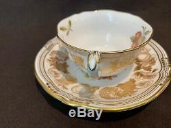 Spode Golden Valley Flat Cup and Saucers Set of 8 Y7840 Fruit Vintage