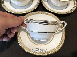 Spode Sheffield 5 Footed Bouillon Cup & 6 Saucers R3359/R3361 England Gold White