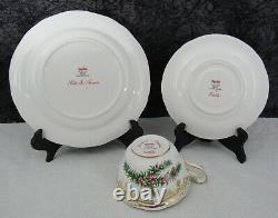 Spode Stafford Flowers Porcelain Salad Plate, Tea Cup, & Saucer Trio Set