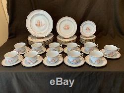 Spode Trade Winds Red 54 Piece -10+ Place Settings Dinner Salad Plate Cup Saucer
