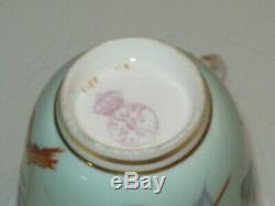 Stunning Rare Antique Royal Worcester Hand Painted Porcelain Cup & Saucer 1875