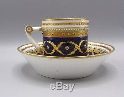 Superb 18th Century Sevres Jewelled Porcelain Cup & Saucer by Le Guay