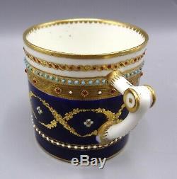 Superb 18th Century Sevres Jewelled Porcelain Cup & Saucer by Le Guay