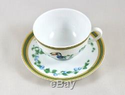 Superb Hermes Limoges Porcelain Toucans Tea Cup & Saucer Perfect 6 Available