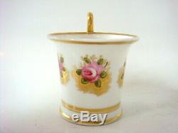 Swansea Porcelain Billingsley Roses Decorated Fine Cabinet Cup & Saucer C1820