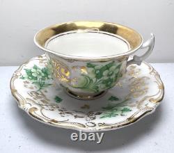TPM Carl Tietsch Silesia Tea Cup Saucer ANTIQUE 1847-1850 Hand Painted Gold