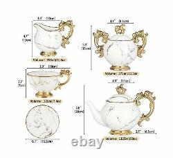 Tea Set Porcelain Tea Sets for Women Adults 15 Pieces Tea Cup and Saucer