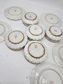 Theodore Haviland Limoges Schleiger Ramekin Custard Dessert Cups And Saucers Set