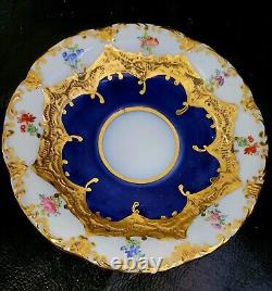 Thun Czech in Meissen B Form Style Gold Encrusted Tea Pot Cup Saucer Sugar Set