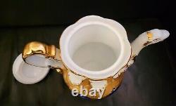 Thun Czech in Meissen B Form Style Gold Encrusted Tea Pot Cup Saucer Sugar Set