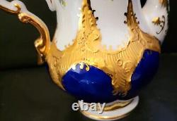 Thun Czech in Meissen B Form Style Gold Encrusted Tea Pot Cup Saucer Sugar Set