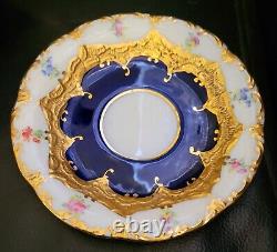 Thun Czech in Meissen B Form Style Gold Encrusted Tea Pot Cup Saucer Sugar Set