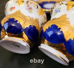 Thun Czech in Meissen B Form Style Gold Encrusted Tea Pot Cup Saucer Sugar Set