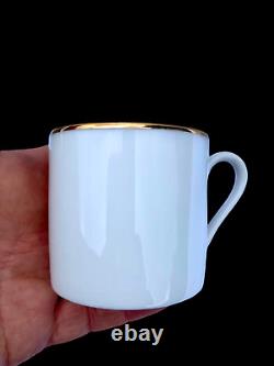 Tiffany & Co 24 Pc Tea Espresso Cup Saucer Dessert White Porcelain Gold Trim