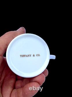 Tiffany & Co 24 Pc Tea Espresso Cup Saucer Dessert White Porcelain Gold Trim