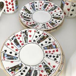 Tiffany & Co Elizabethan Bone China Porcelain Playing Cards Mugs Cups Saucers