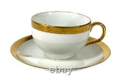 Tiffany & Co Frank Lloyd Wright IMPERIAL Cup & Saucer White Porcelain Gold MINT