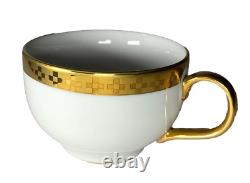 Tiffany & Co Frank Lloyd Wright IMPERIAL Cup & Saucer White Porcelain Gold MINT