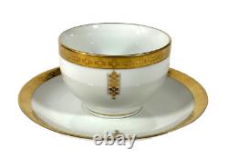 Tiffany & Co Frank Lloyd Wright IMPERIAL Cup & Saucer White Porcelain Gold MINT