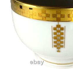 Tiffany & Co Frank Lloyd Wright IMPERIAL Cup & Saucer White Porcelain Gold MINT