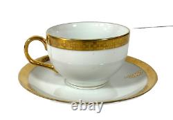 Tiffany & Co Frank Lloyd Wright IMPERIAL Cup & Saucer White Porcelain Gold MINT