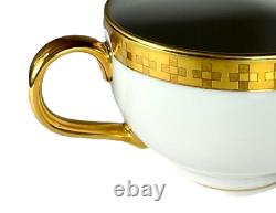 Tiffany & Co Frank Lloyd Wright IMPERIAL Cup & Saucer White Porcelain Gold MINT