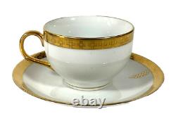 Tiffany & Co Frank Lloyd Wright IMPERIAL Cup & Saucer White Porcelain Gold MINT