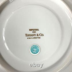 Tiffany & Co Frank Lloyd Wright IMPERIAL Cup & Saucer White Porcelain Gold MINT