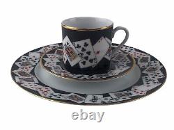 Tiffany & Co. Porcelain Playing Cards Deck Trio Plate Demitasse Cup & Saucer U38