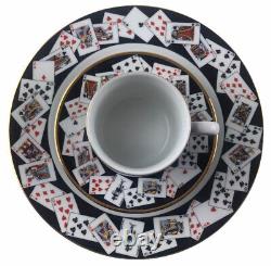 Tiffany & Co. Porcelain Playing Cards Deck Trio Plate Demitasse Cup & Saucer U38