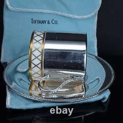 Tiffany Sterling Silver Espresso Cup and Saucer with Wedgwood Porcelain Insert