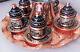Turkish Coffee Set 6 Hand Painted Cups, Copper Cezve, Tray, Porcelain Insert