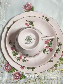 Tuscan Tea Cup & Saucer Porcelain With Cake Dish England Tableware 1940s Antique