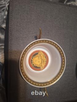 VERSACE LA MER Medusa Red Flat Cup & Saucer