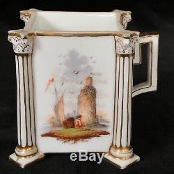 VIENNA PORCELAIN CHOCOLATE CUP, LID, & UNDER-TRAY, Early 19th Century, Signed